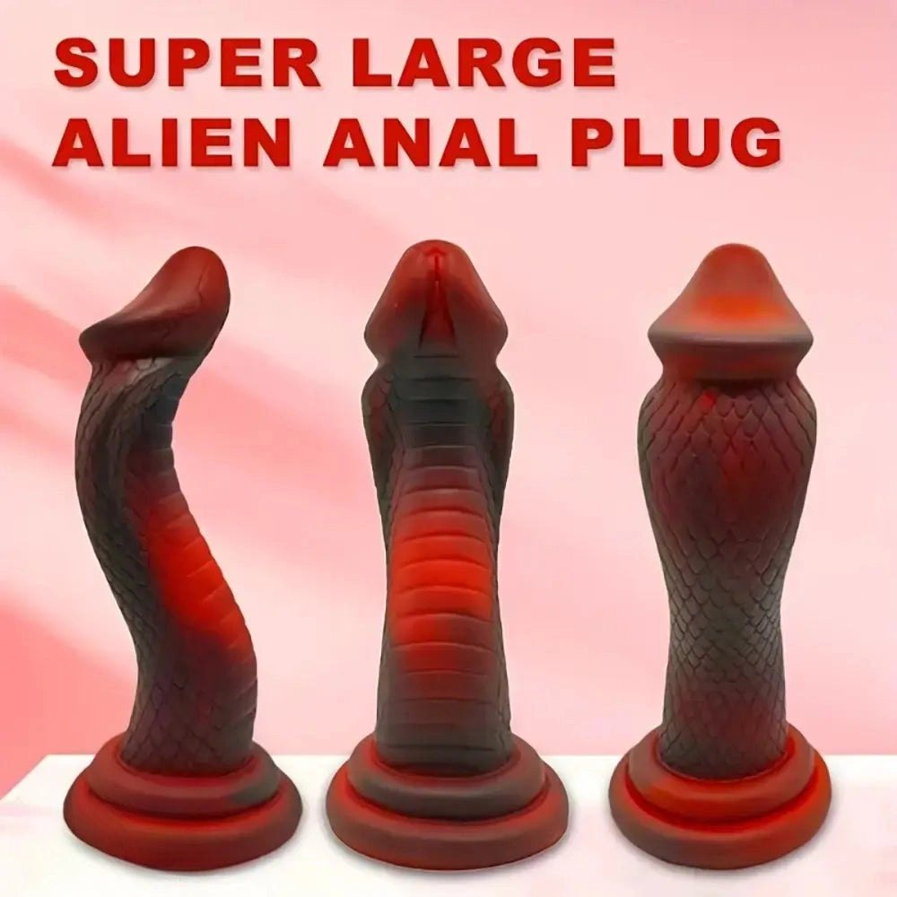 Curved Snake Fantasy Dildo - Alien Scale Silicone Dildo
