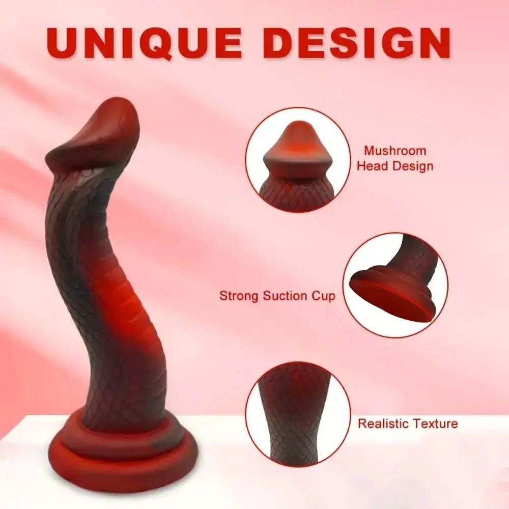 Curved Snake Fantasy Dildo - Alien Scale Silicone Dildo