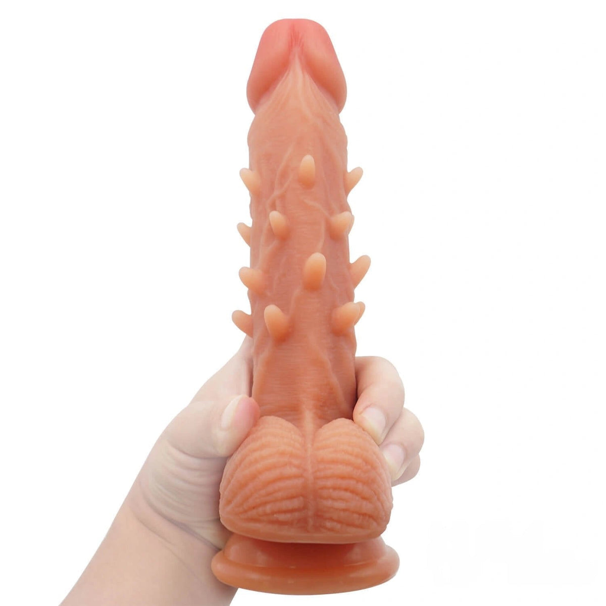 Curved Spiked G-Spot Dildo 8 in - Curved G-Spot Dildo