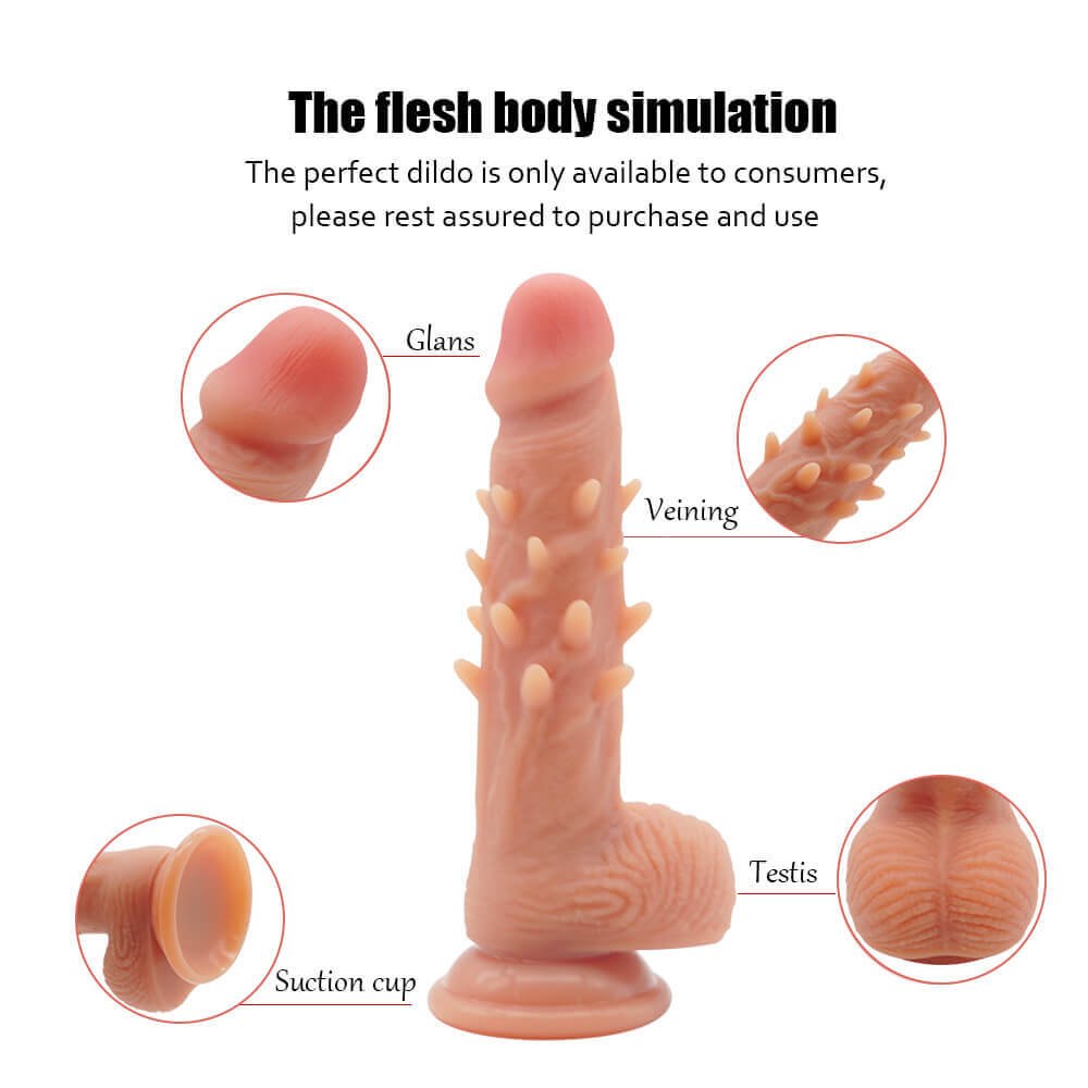 Curved Spiked G-Spot Dildo 8 in - Curved G-Spot Dildo