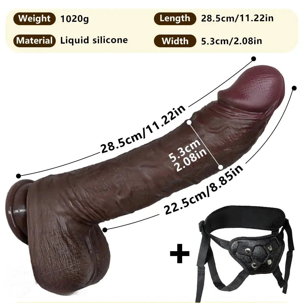 Curved Strap-On Dildo 11.22in - Strap-On Compatible Dildo
