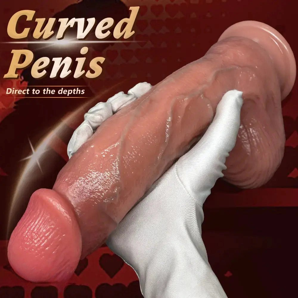 Curved Strap-On Duo Dildo - Strap On Dildo for Adults