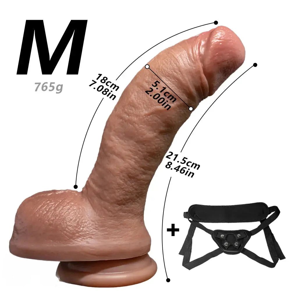 Curved Strap-On Dildo - Realistic Strap On Harness Dildo