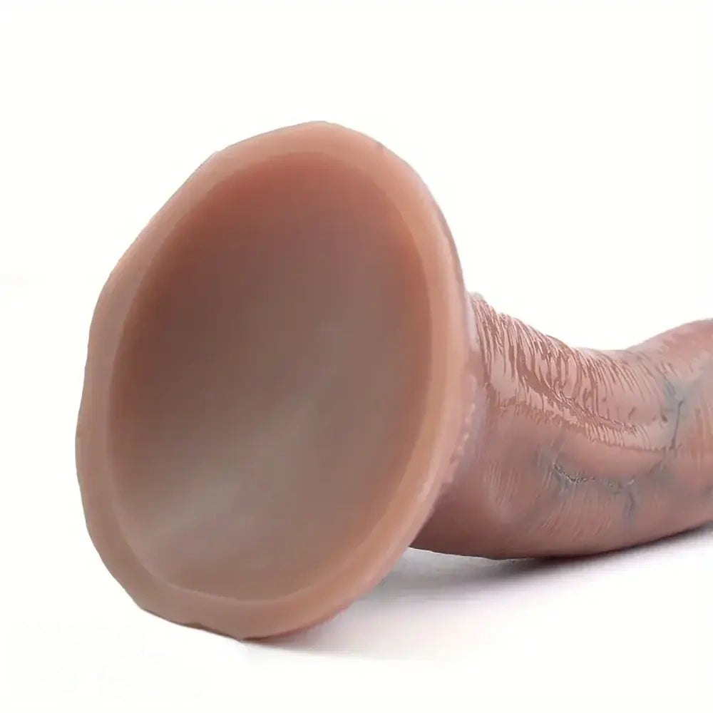 Curved Suction Cup Dildo with Veins - Suction Cup Dildo
