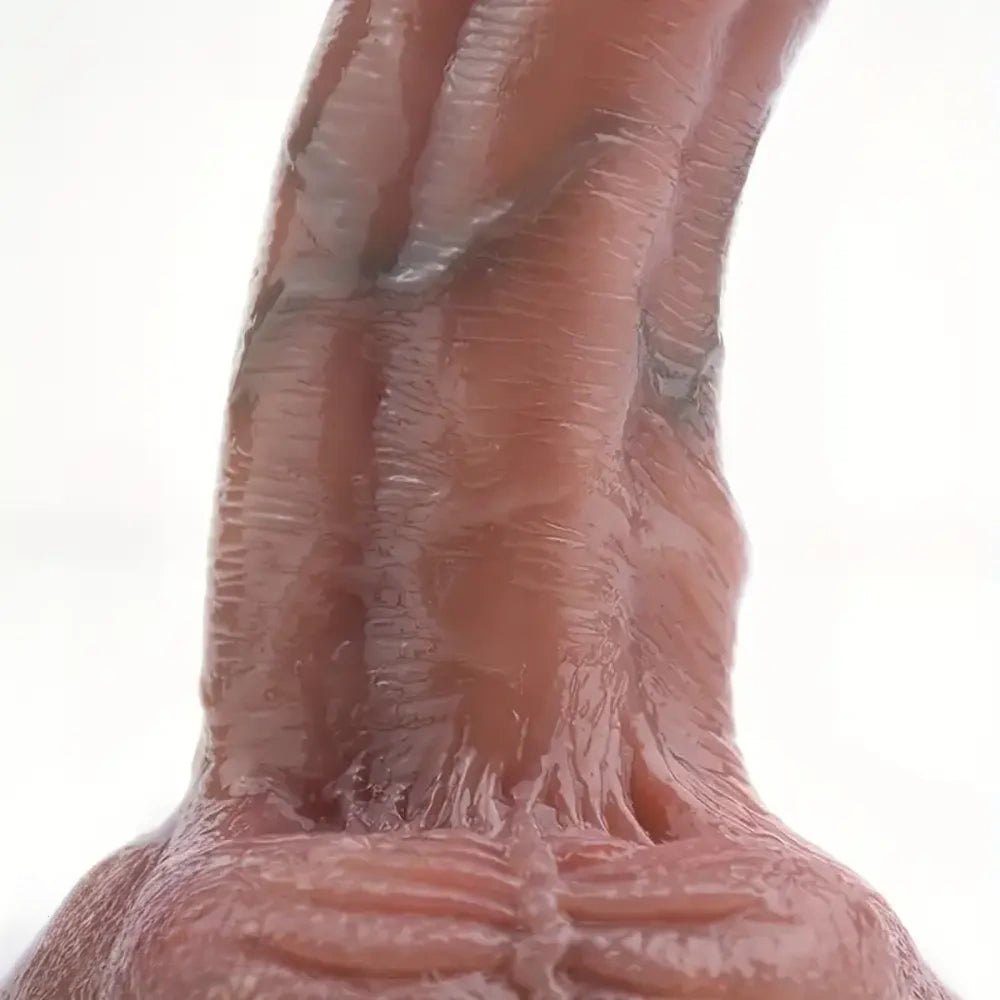 Curved Suction Cup Dildo with Veins - Suction Cup Dildo
