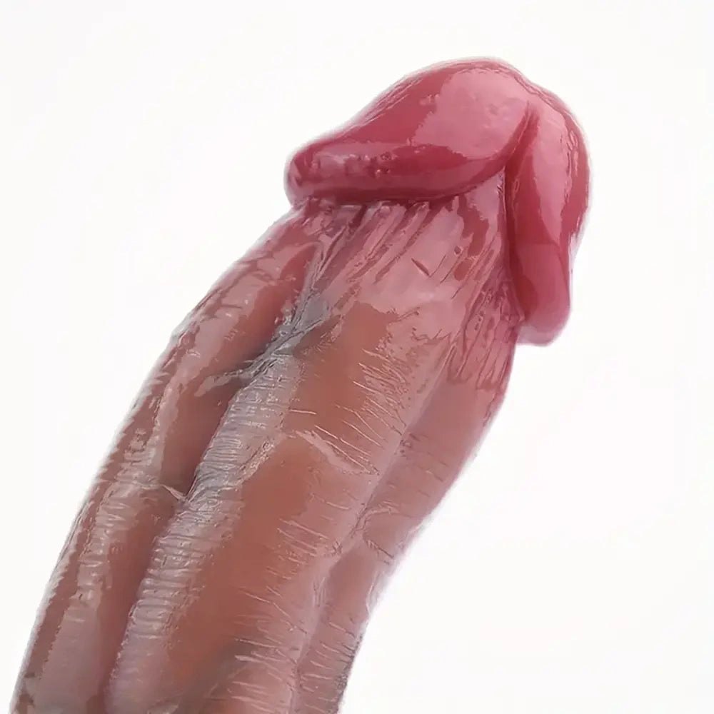 Curved Suction Cup Dildo with Veins - Suction Cup Dildo