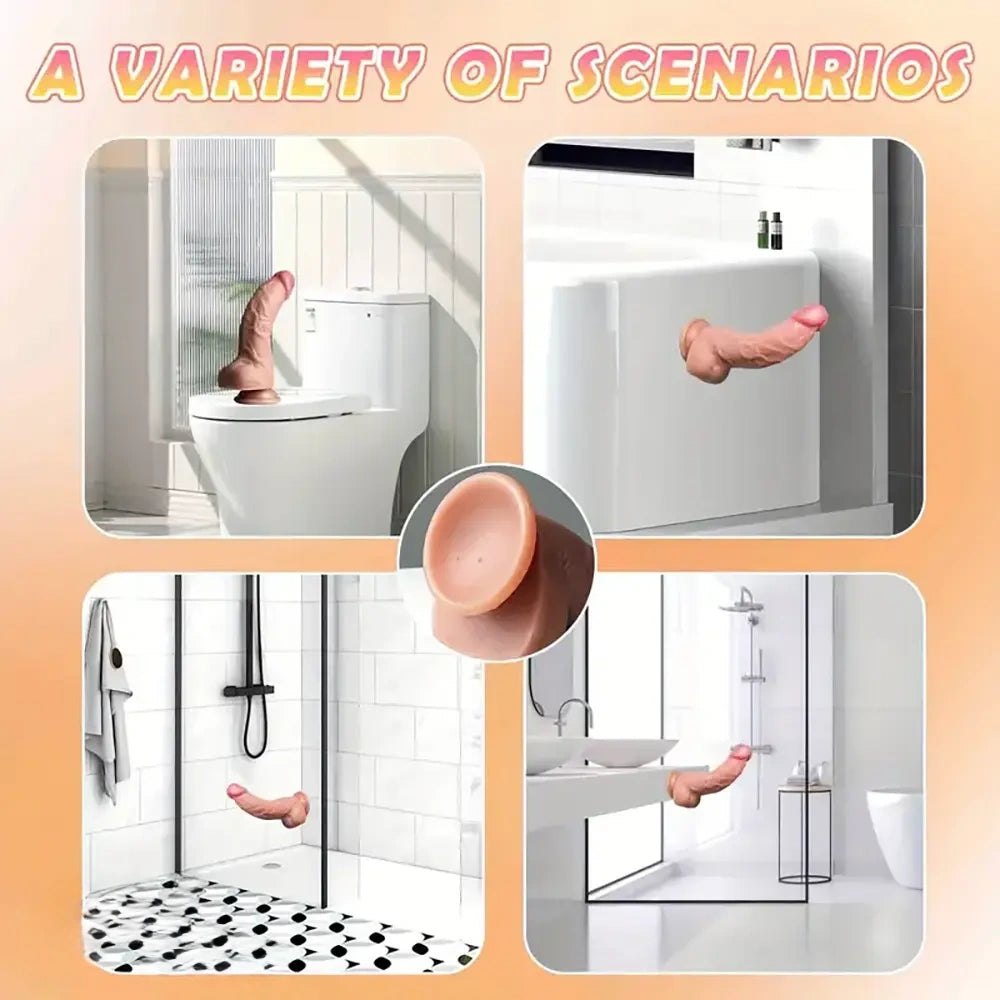 Curved Suction Cup Dildo 6.69 in - Realistic Dildo