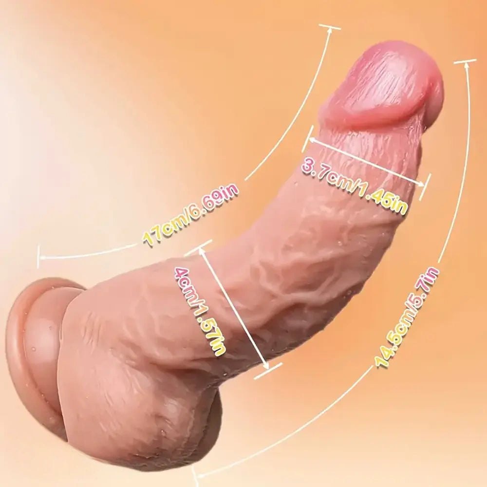 Curved Suction Cup Dildo 6.69 in - Realistic Dildo