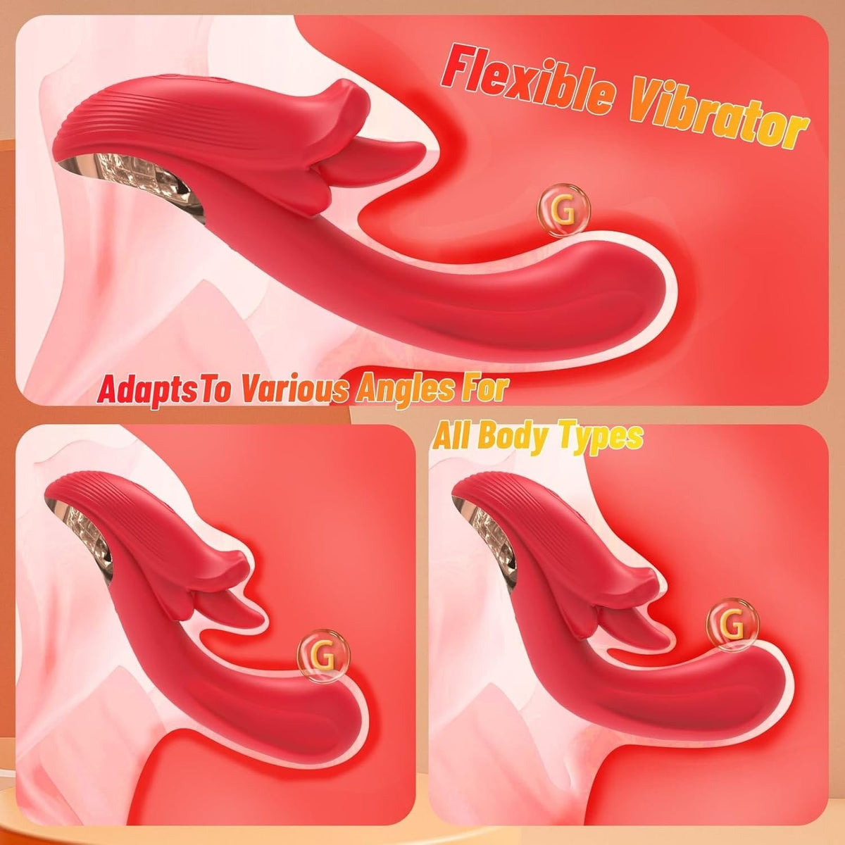 Curved Tongue Licking G-Spot Vibrator - Rabbit Vibrator