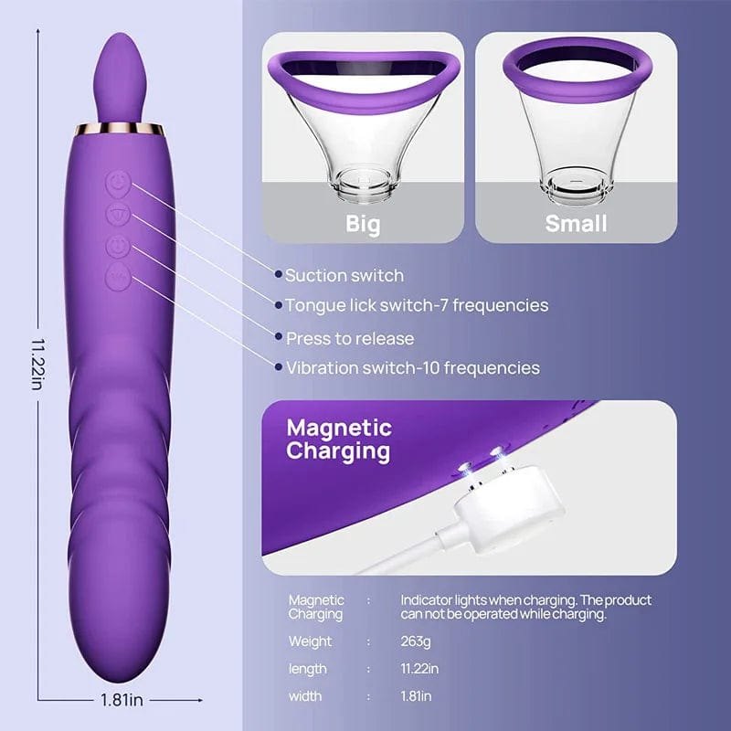 Curved Tongue Suction Vibrator - Nipple Suckers