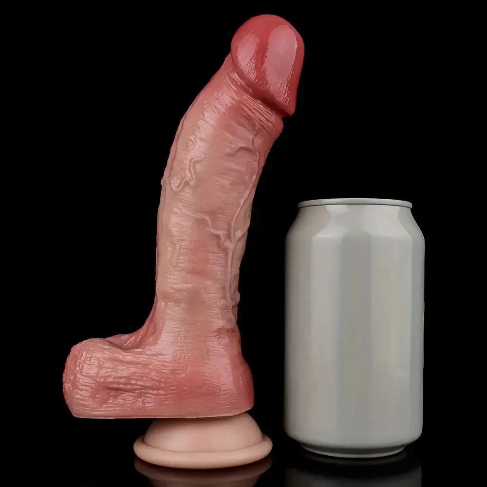 Curved Veiny Realistic Dildo 7.68 in - Flesh Silicone Dildo