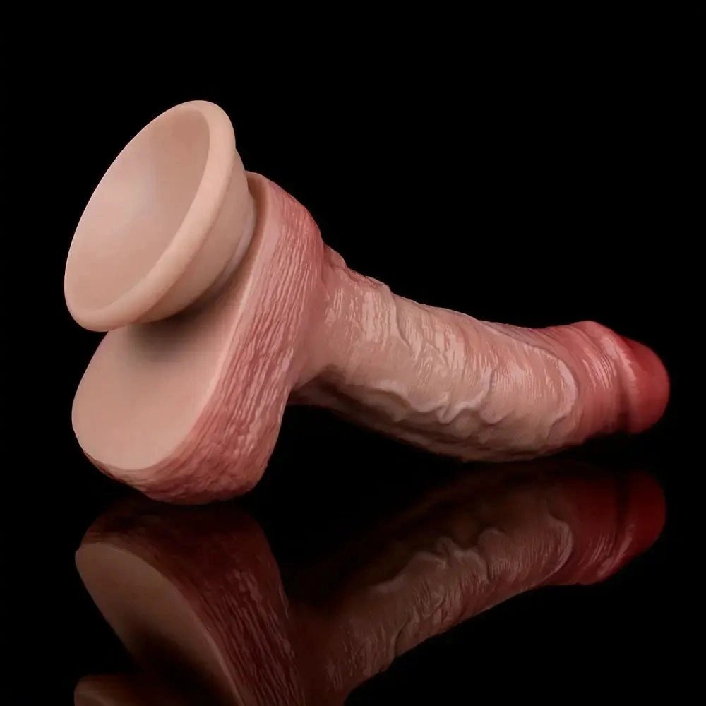 Curved Veiny Realistic Dildo 7.68 in - Flesh Silicone Dildo