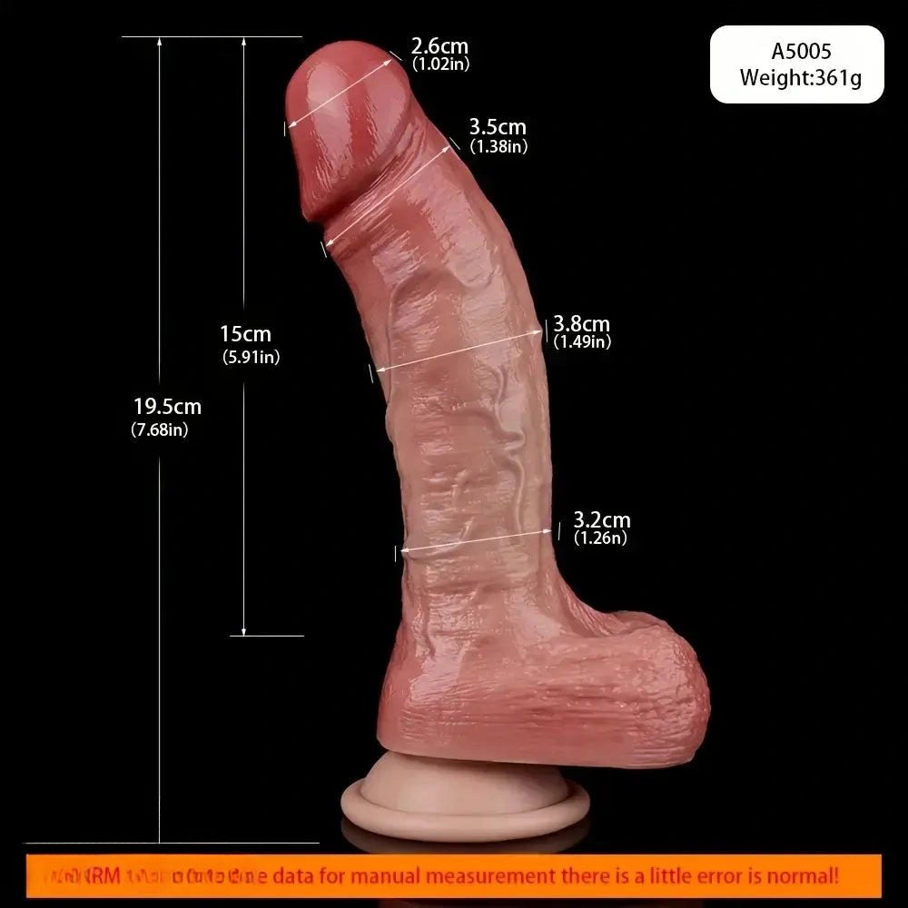 Curved Veiny Realistic Dildo 7.68 in - Flesh Silicone Dildo