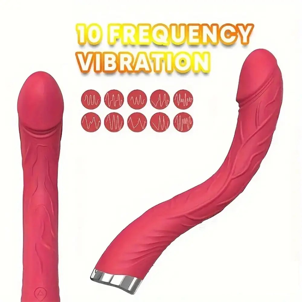 Curved Vibrating G-Spot Dildo 8.86in - G-Spot Dildo