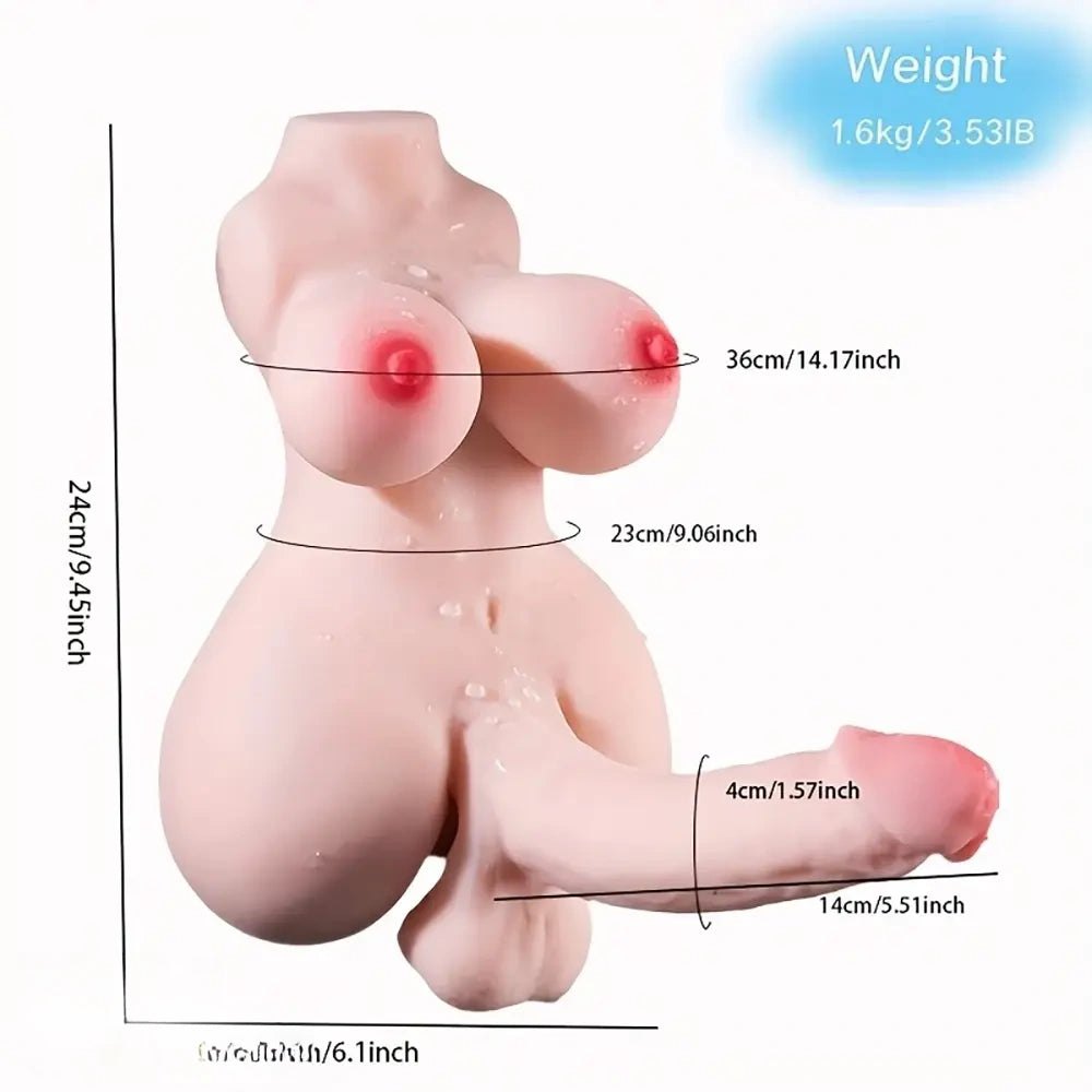 Curvy Sex Doll Torso - Realistic Body Torso with Big Butt