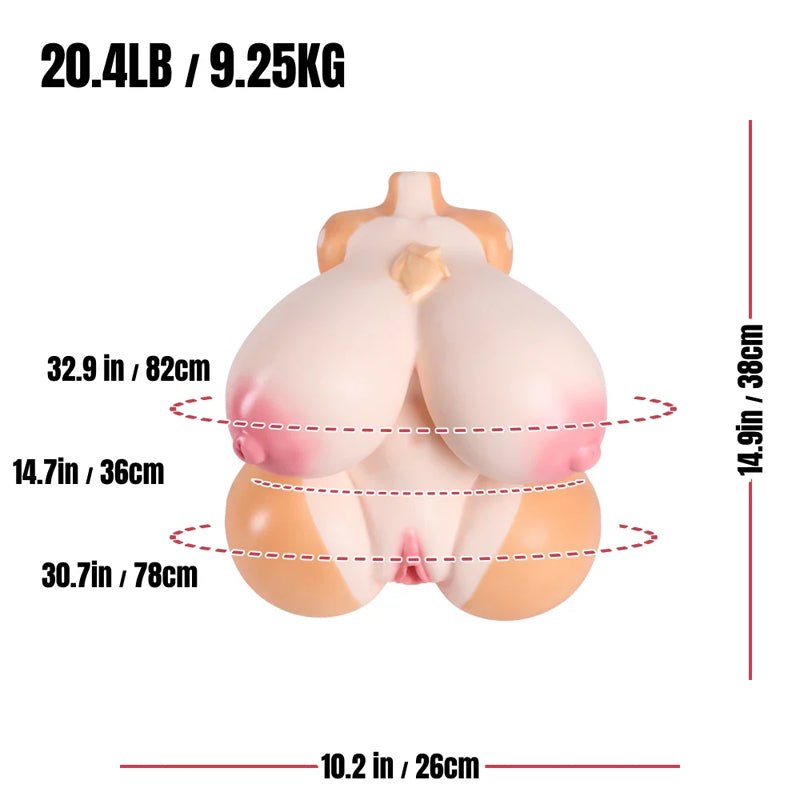 Curvy Tan Deer Furry Torso - Fantasy Deer Torso Doll