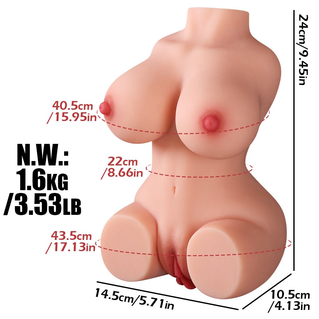 Curvy Torso, Dual Pleasure Channels - Torso Sex Doll