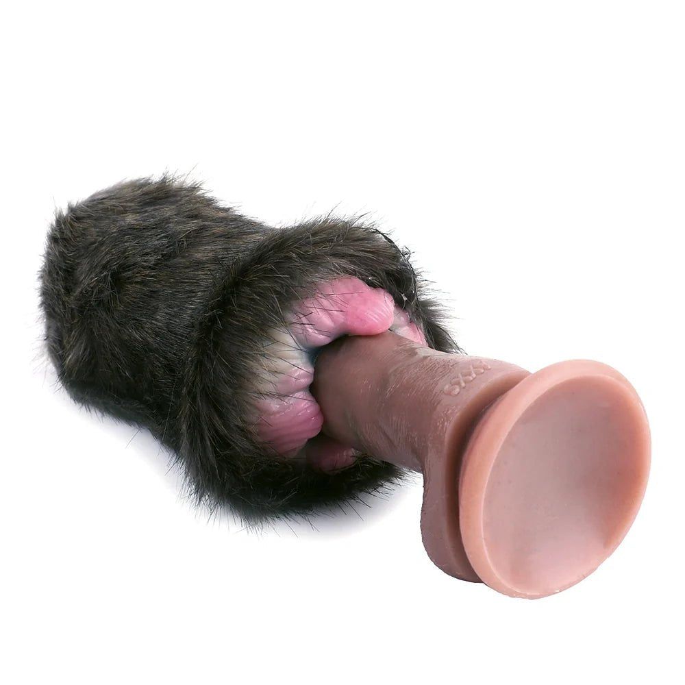 Dark Fur Ribbed Male Masturbator - Furry Male Masturbator Toy