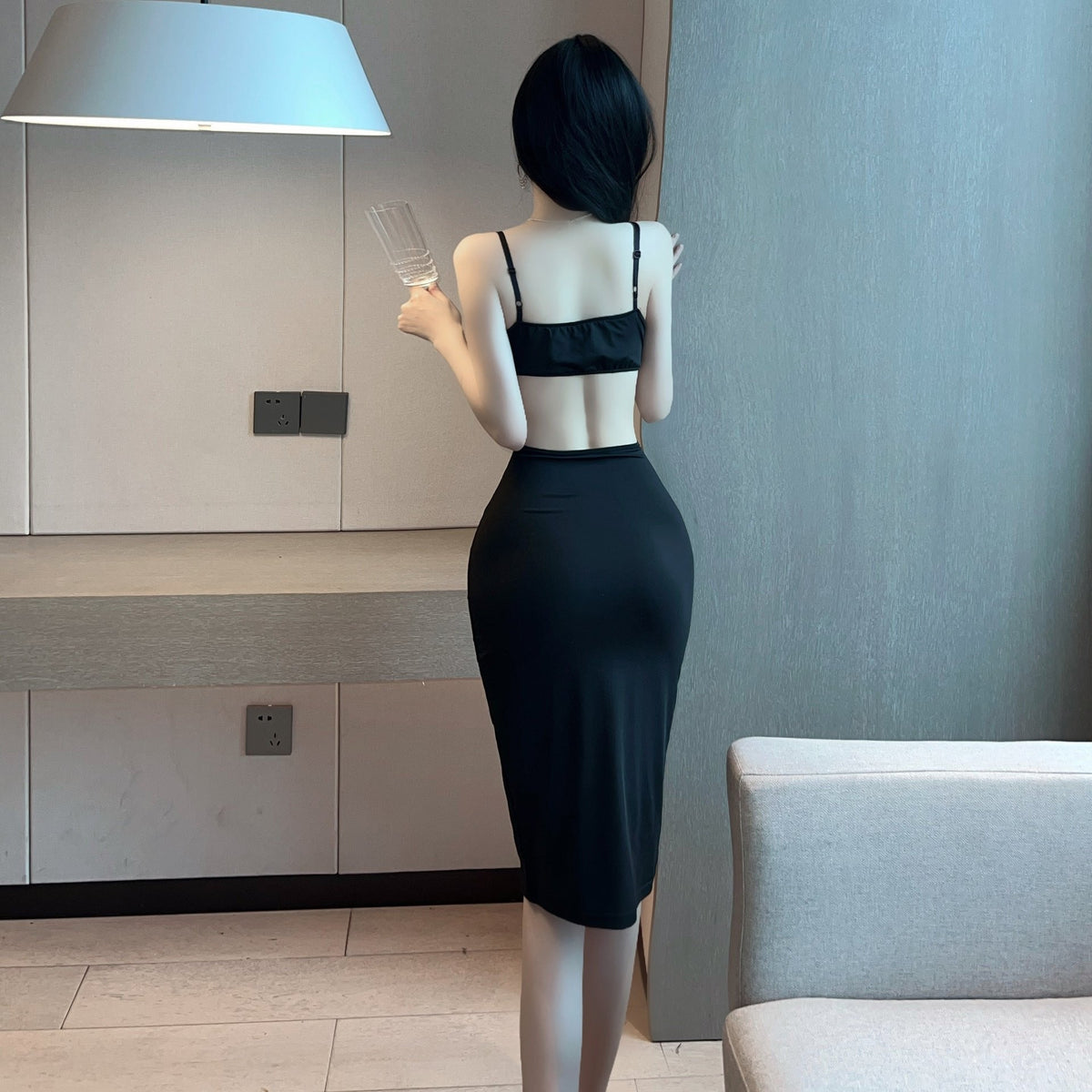 Deep V Cutout Bodycon Dress - Sexy Lingerie Dress