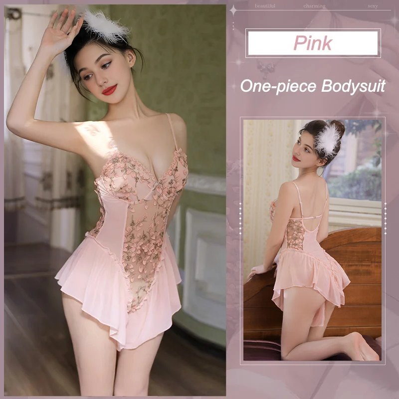 Deep V Floral Lace Babydoll - Sexy Babydoll Lingerie