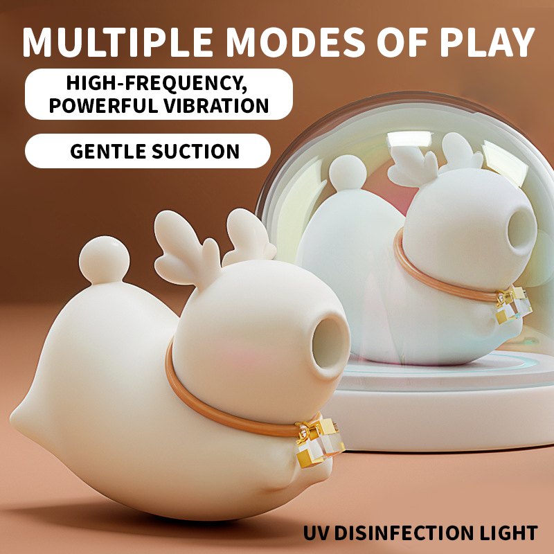 Deer Kiss Suction and Tapping Vibrator - Clit Sucker Toy