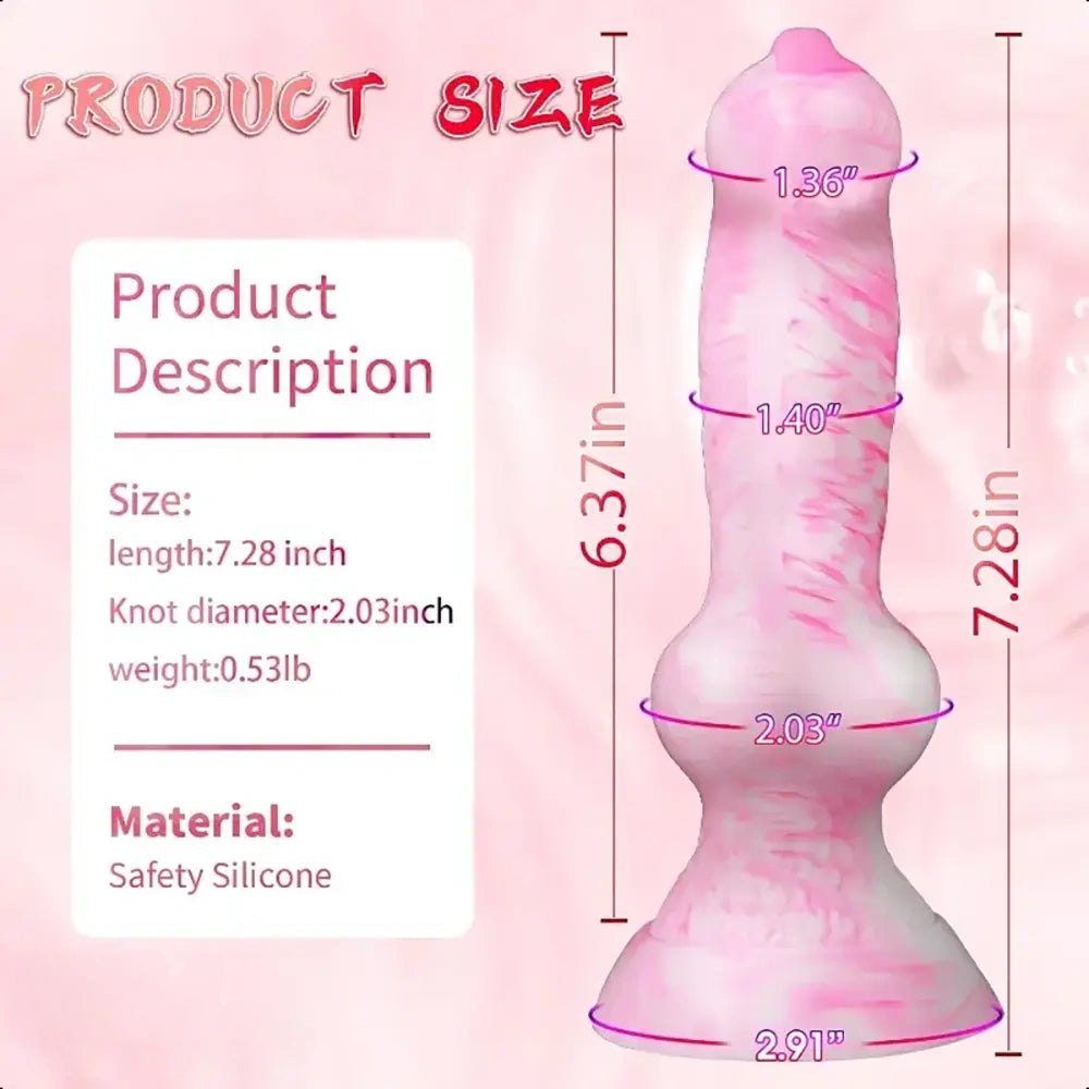 Dog Knot Animal Dildo 7.28in - Animal Knot Silicone Dildo