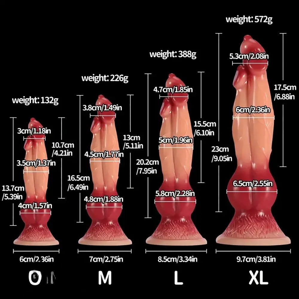 Dog Knot Fantasy Dildo S-XL - Sized Animal Style Dildo