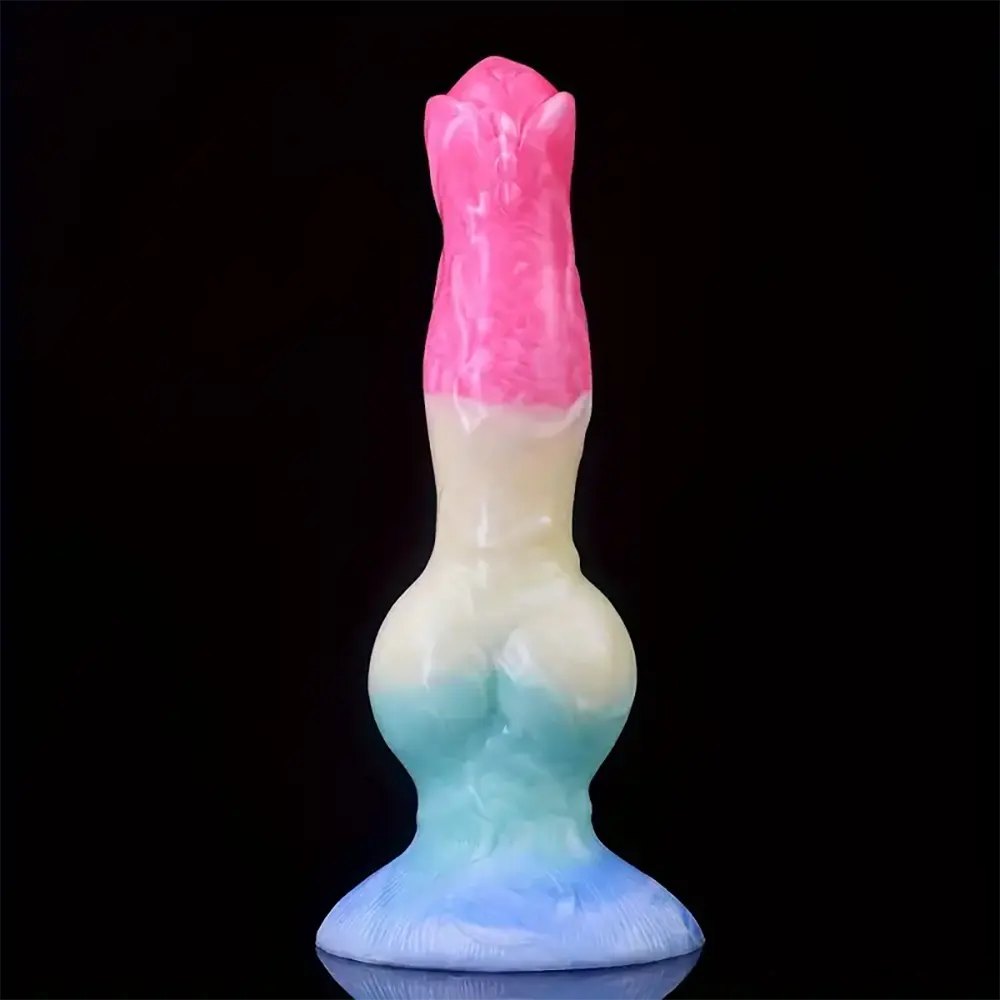 Dog Knot Silicone Dildo 8 In - Knotted Animal Dildo