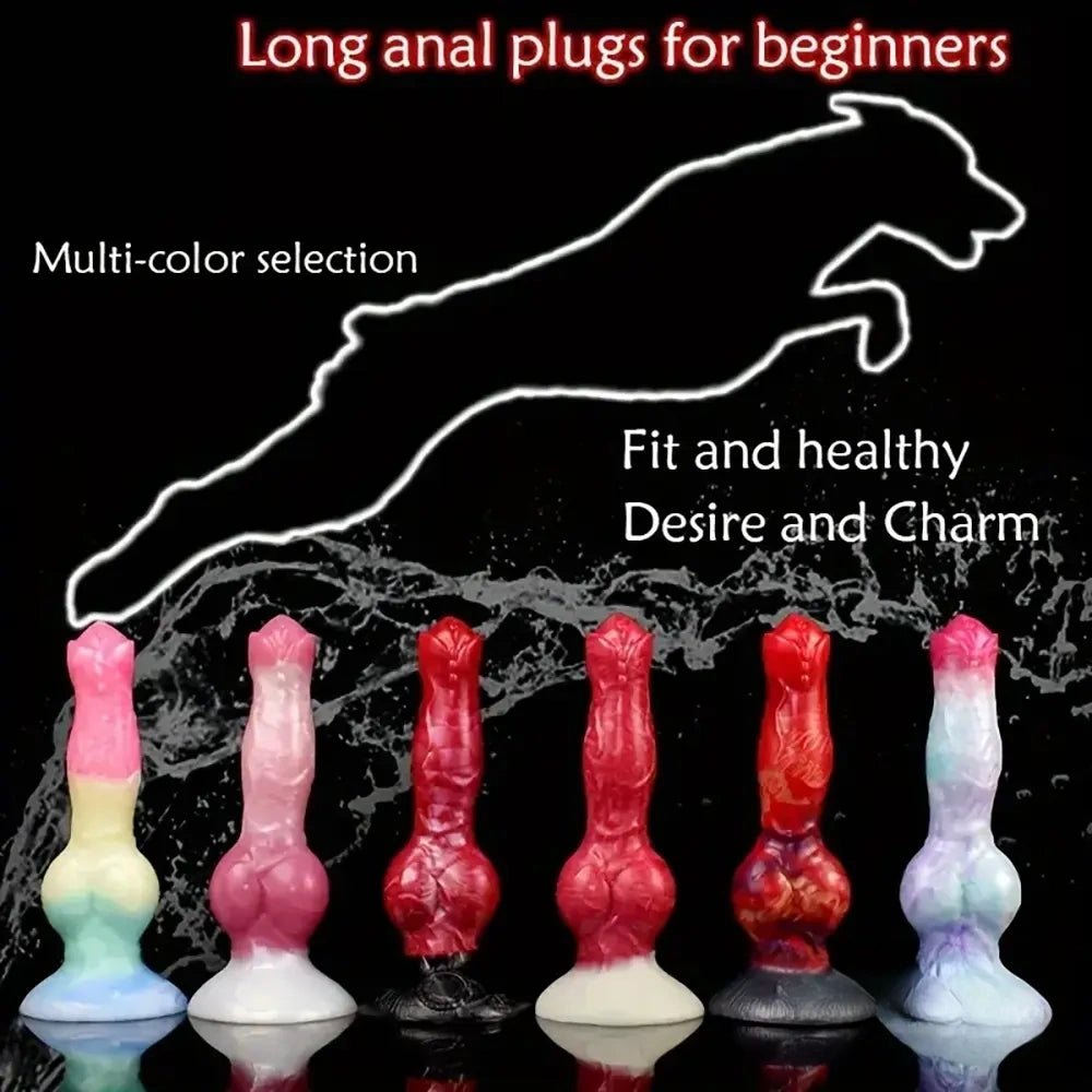 Dog Knot Silicone Dildo 8 In - Knotted Animal Dildo