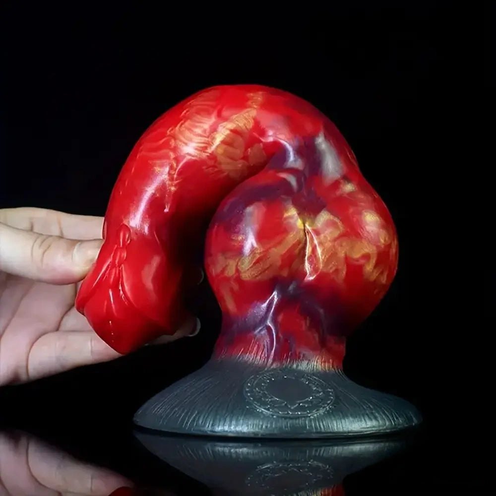 Dog Knot Silicone Dildo 8 In - Knotted Animal Dildo