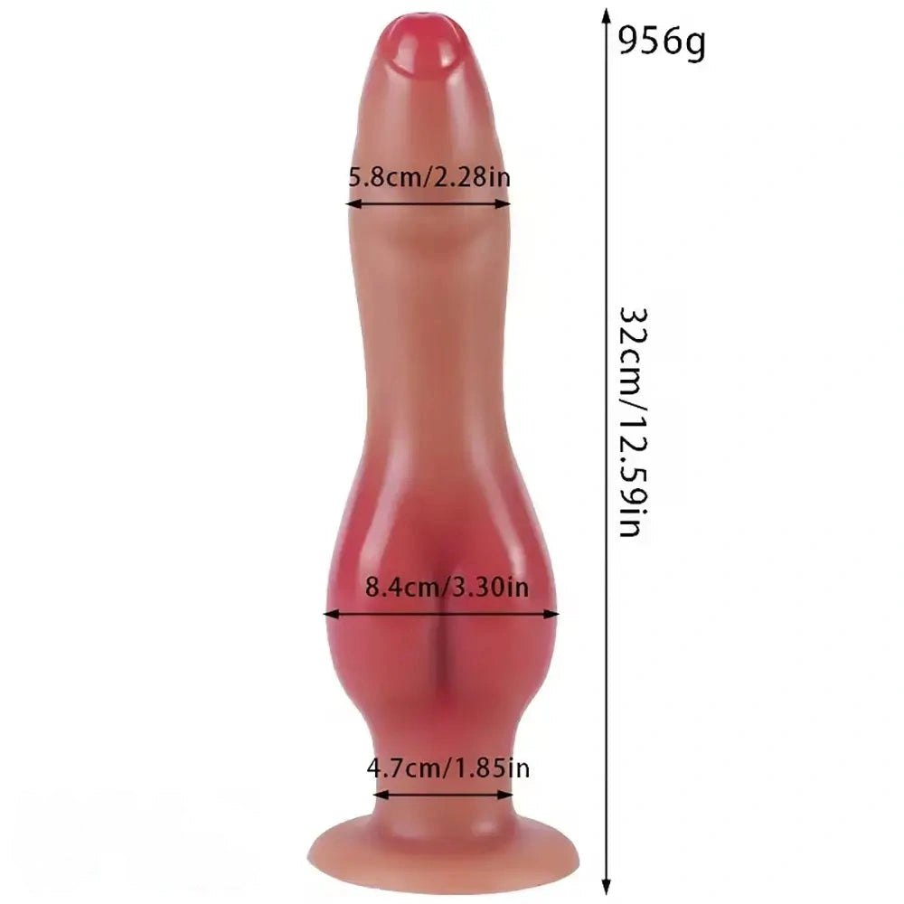 Dog Knot Uncut Silicone Dildo - Knotted Animal Dildo