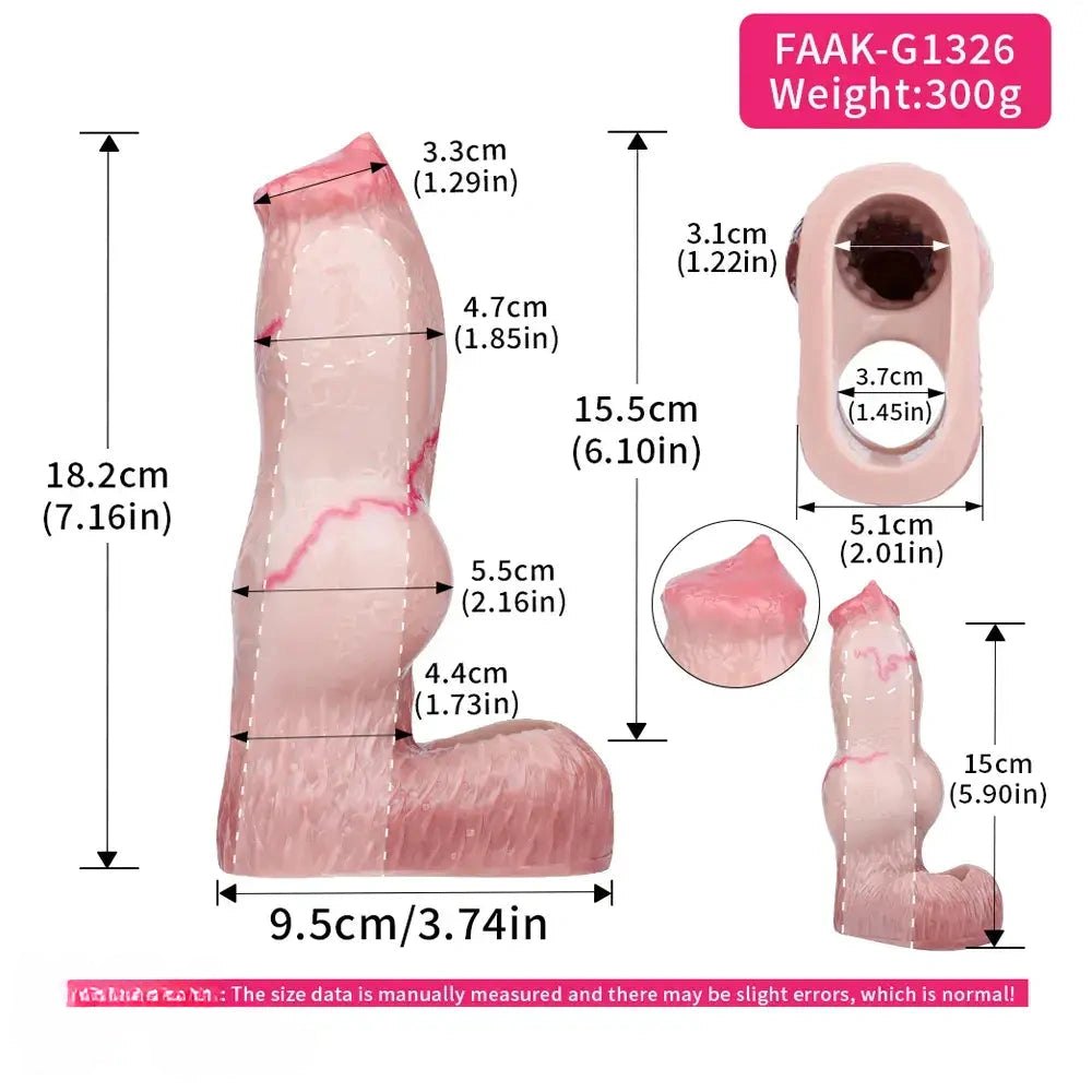 Dog Sleeve Dildo, S/M/L Sizes - Realistic Animal Dildo