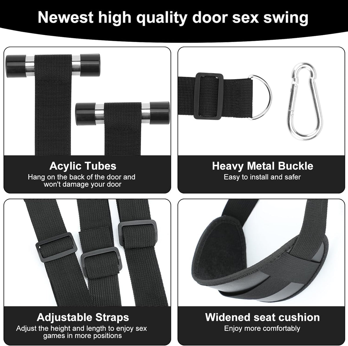 Door Sex Swing with Restraints - Adjustable Sex Sling
