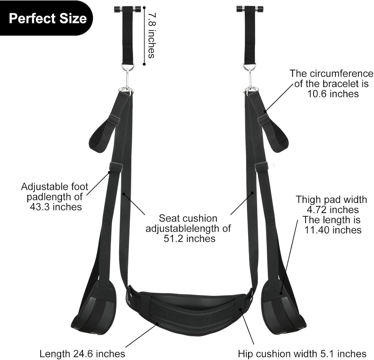 Door Sex Swing with Restraints - Adjustable Sex Sling