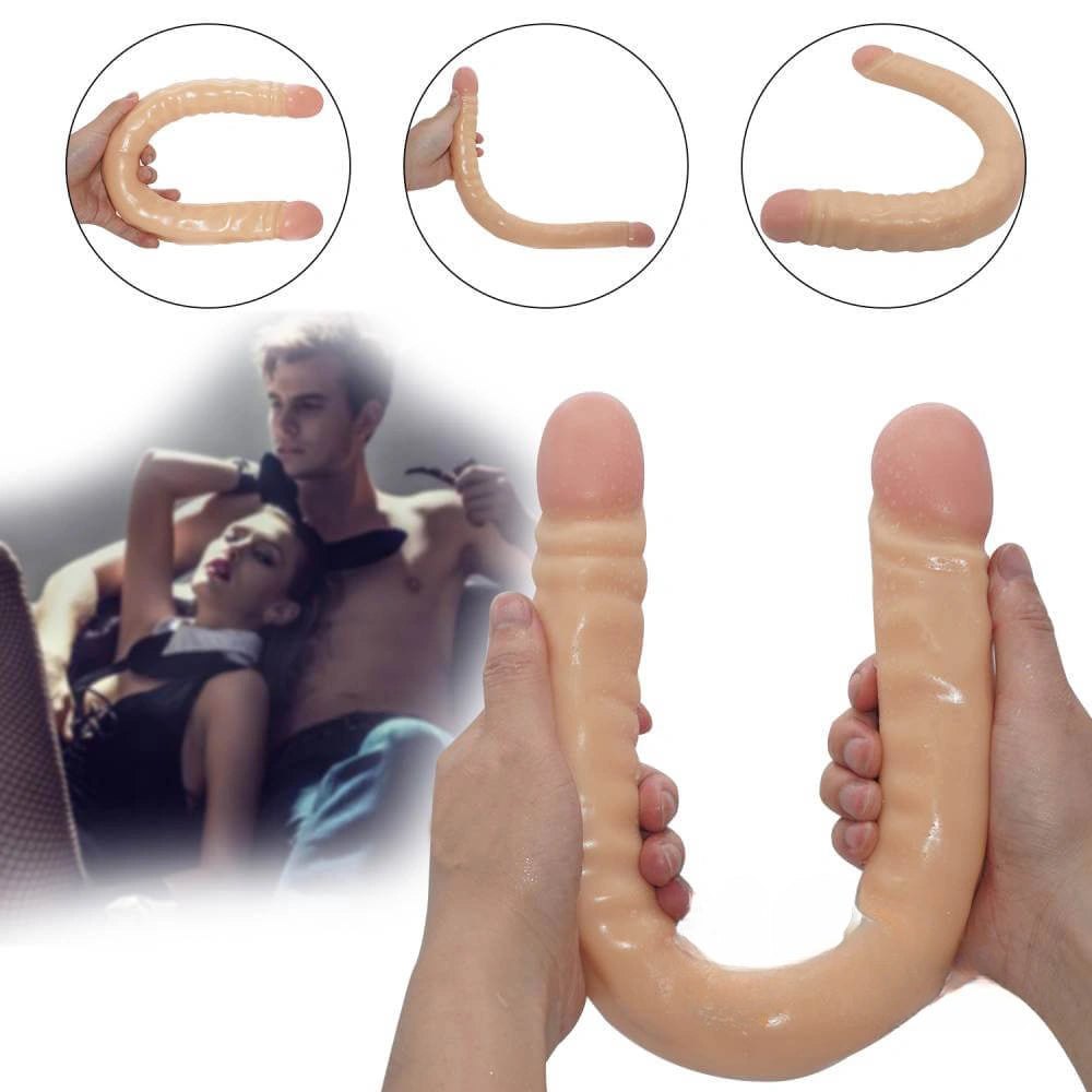 Double-Ended Dildo 18.5in - Realistic Dual Density Dildo