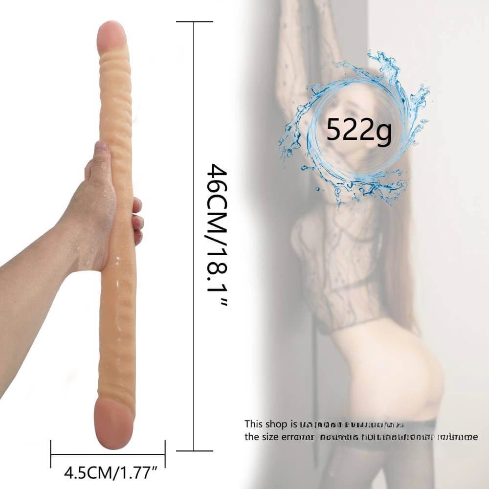 Double-Ended Dildo 18.5in - Realistic Dual Density Dildo