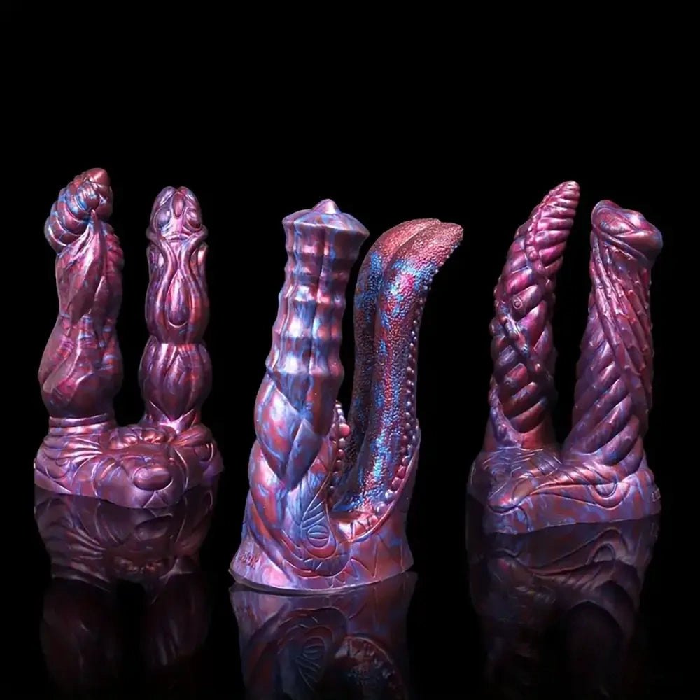 Double-Ended Fantasy Silicone Dildo - Colorful Double Dildo