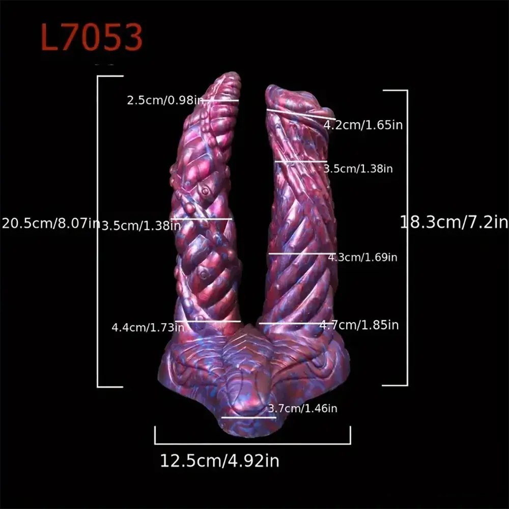 Double-Ended Fantasy Silicone Dildo - Colorful Double Dildo