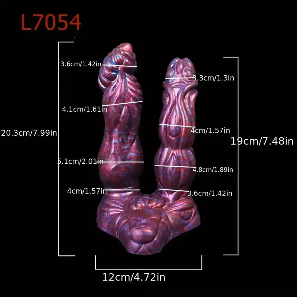 Double-Ended Fantasy Silicone Dildo - Colorful Double Dildo