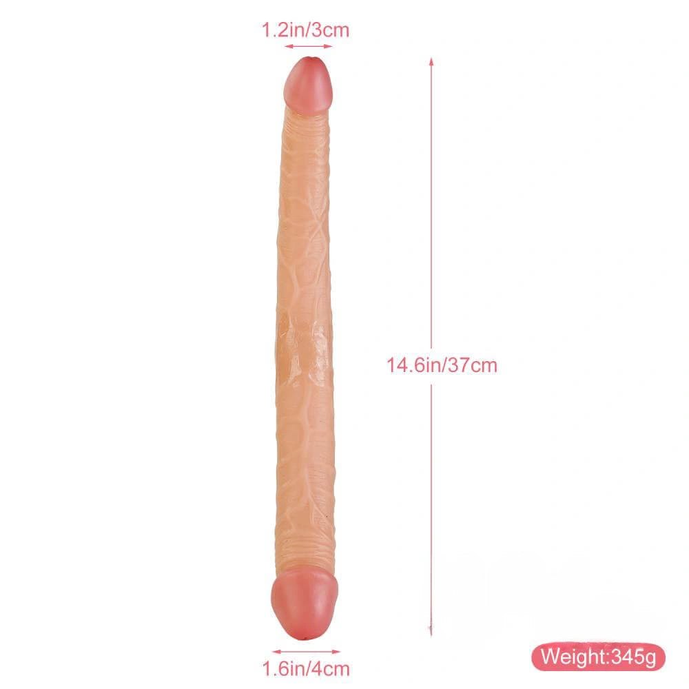 Double-Ended Realistic Dildo - Flesh PVC Double Dildo