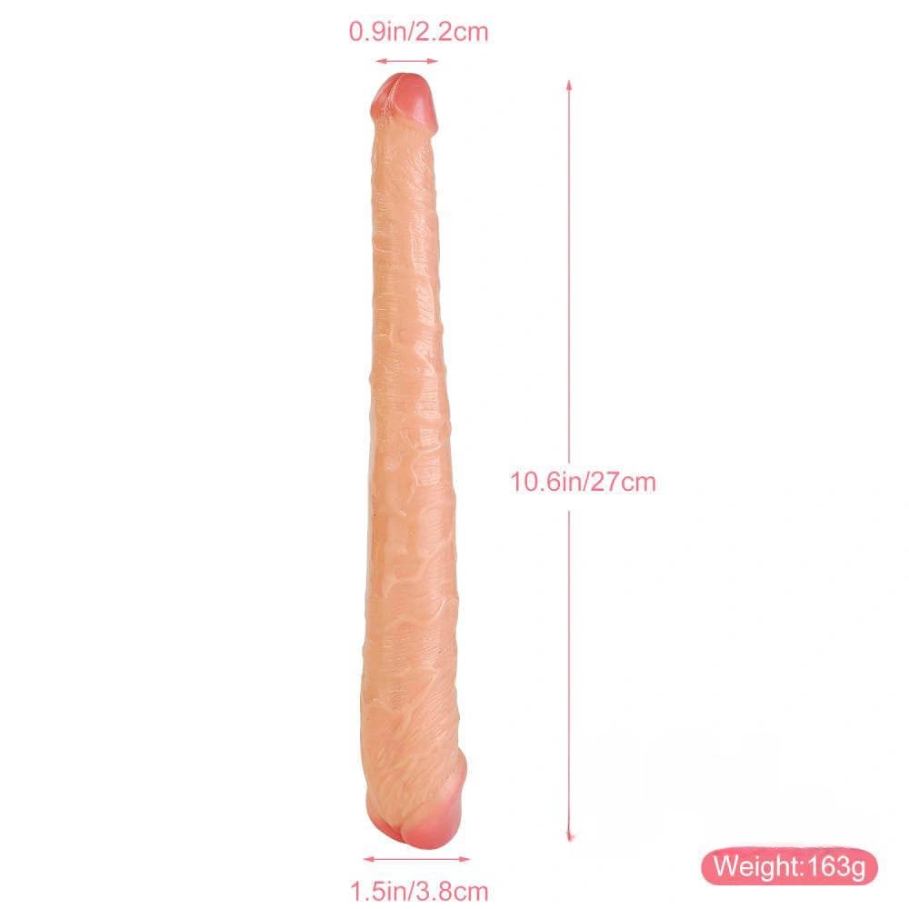 Double-Ended Realistic Dildo - Flesh PVC Double Dildo