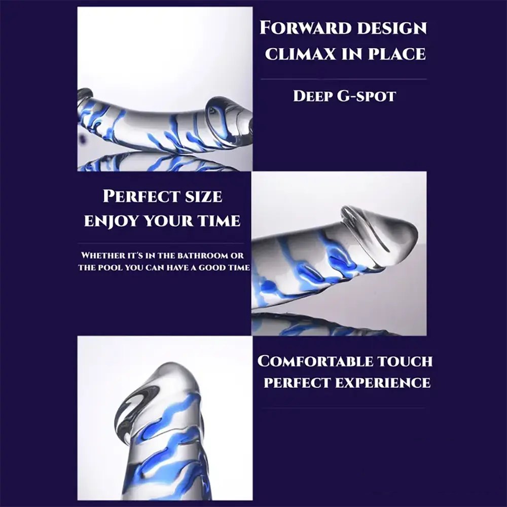 Double-Ended Glass Crystal Dildo - Curved Glass Dildo