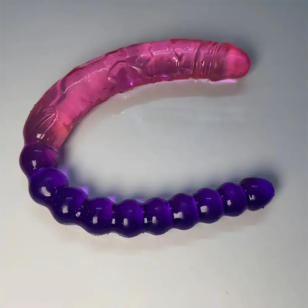 Double-Ended Jelly Dildo 17.8in - Realistic Dual Density Dildo