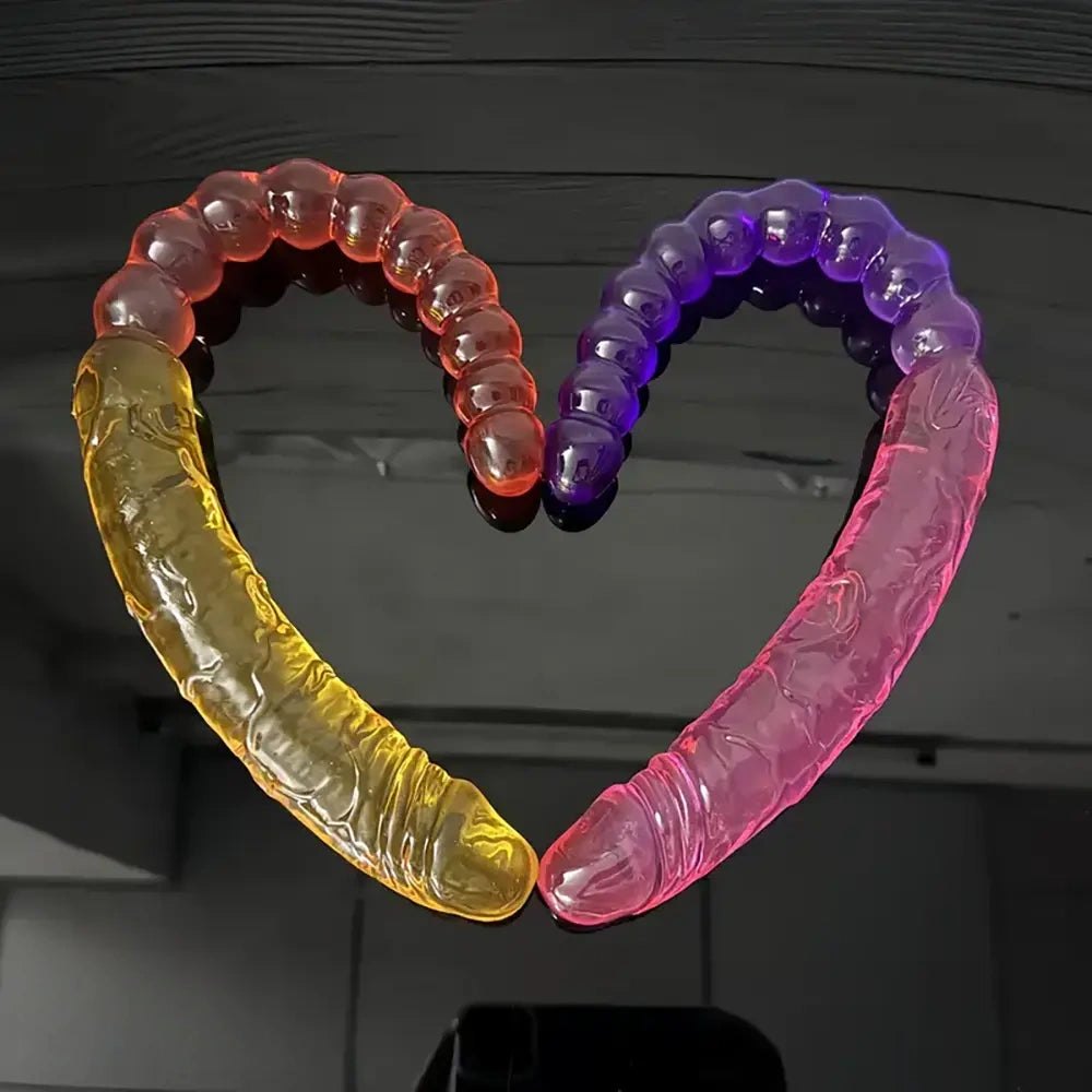 Double-Ended Jelly Dildo 17.8in - Realistic Dual Density Dildo