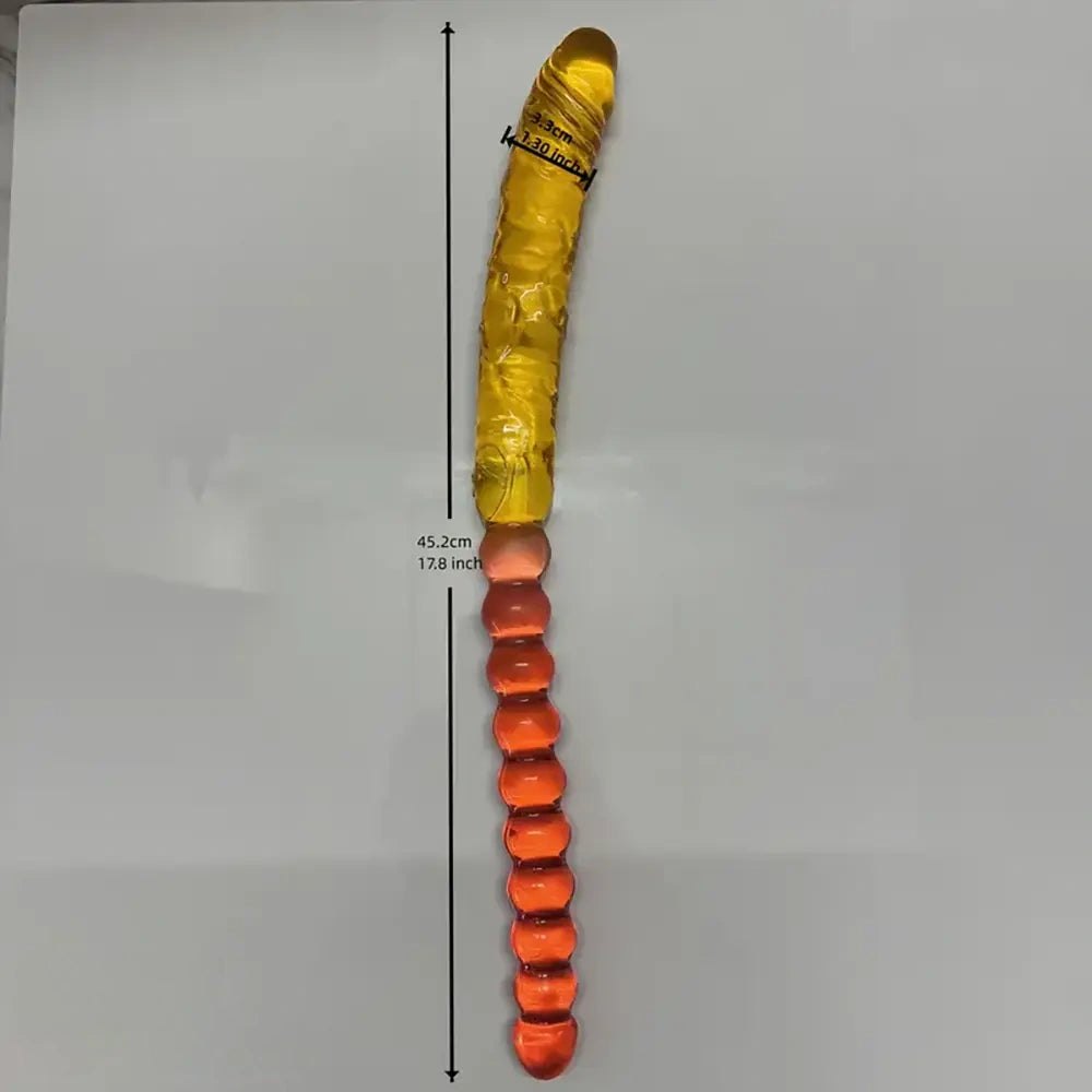 Double-Ended Jelly Dildo 17.8in - Realistic Dual Density Dildo