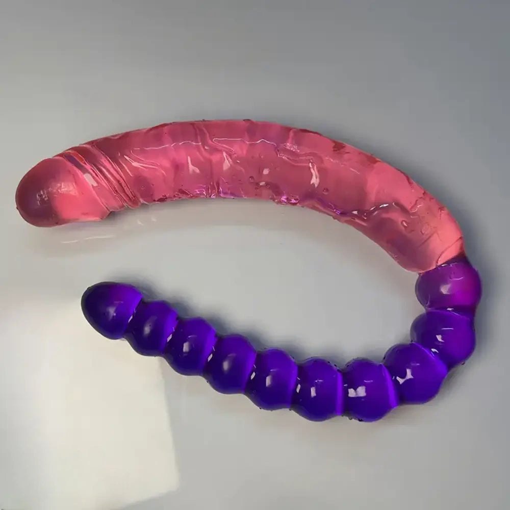 Double-Ended Jelly Dildo 17.8in - Realistic Dual Density Dildo