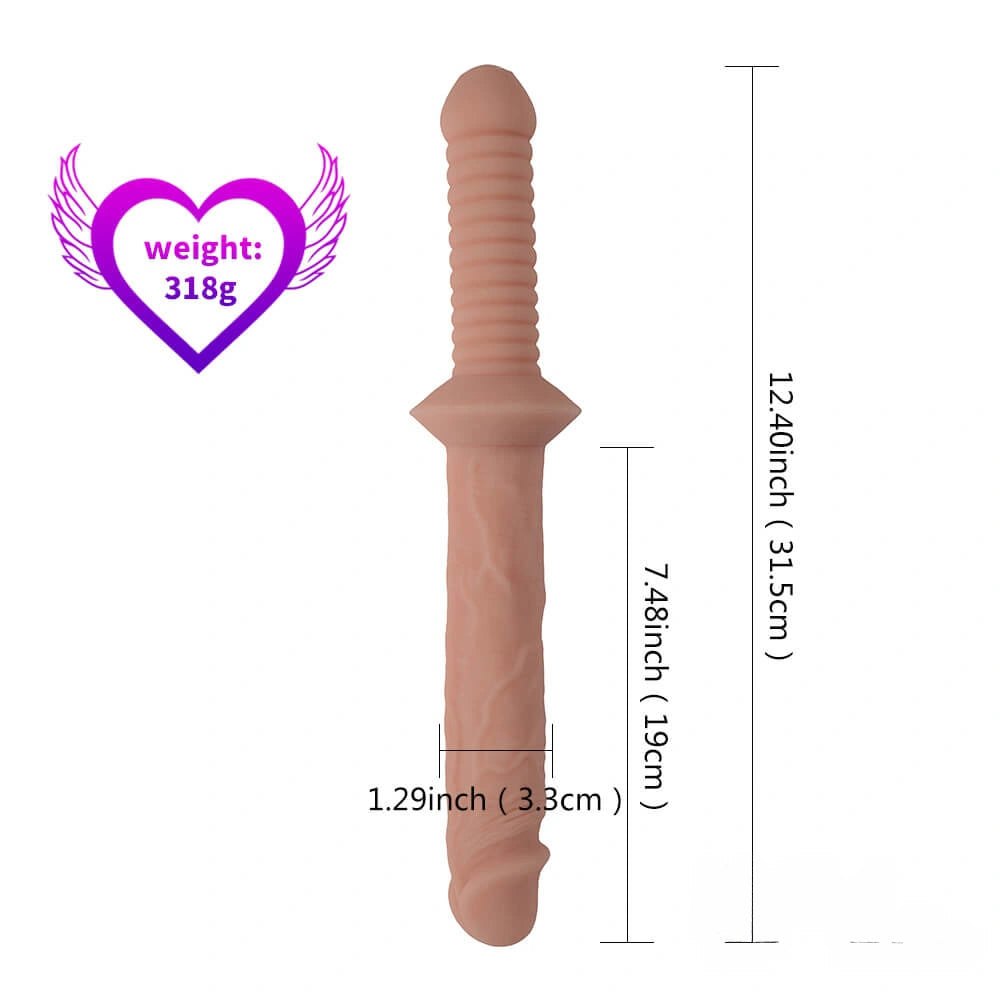Ribbed Double-Head Dildo 14.96 in - Double-Ended Realistic Dildo