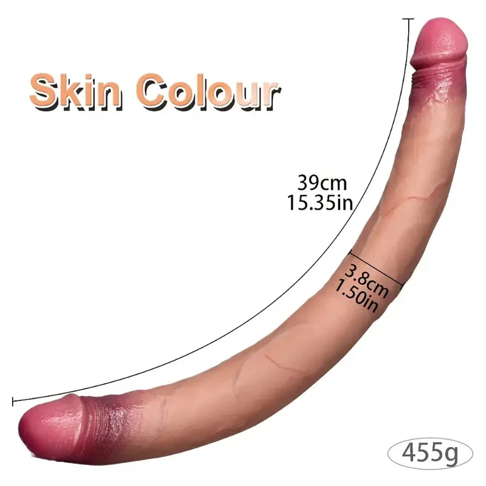 Double-Ended Silicone Dildo 15 in - Long Double-Ended Dildo
