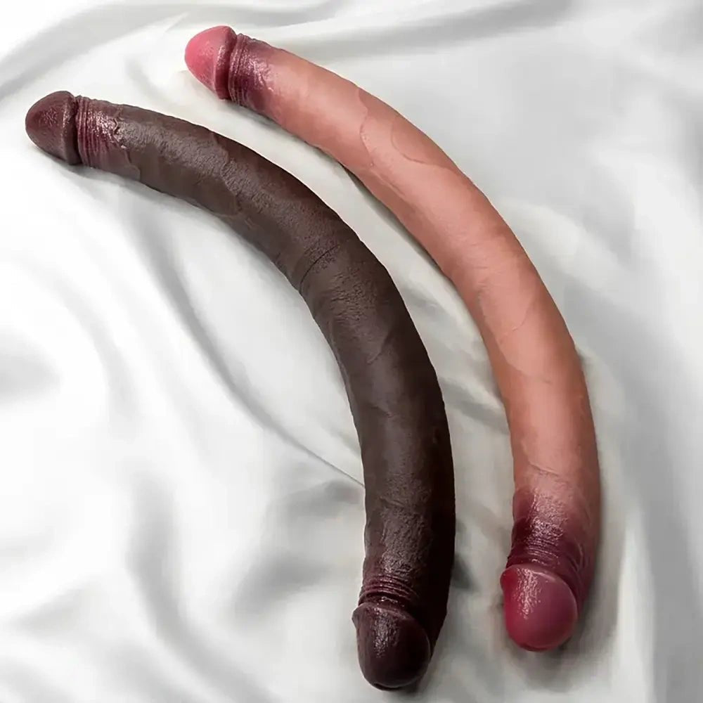 Double-Ended Silicone Dildo 15 in - Long Double-Ended Dildo