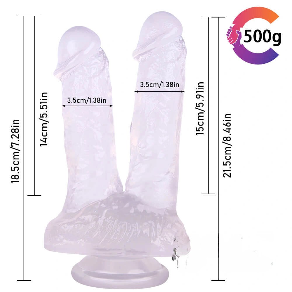 Double Head Realistic Dildo 8.27 in - Big Realistic Dildo